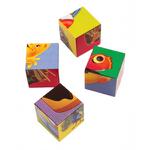 Кубики Пластиковые 4шт. Разные картинки К04-6376 (Рыжий кот) - продажа опт