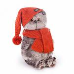 Мягкая игрушка BudiBasa Кот Басик в вязаной шапке и шарфе (19см) (в подарочной коробке) Ks19-075 (ООО МПП) - продажа опт