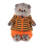 Мягкая игрушка BudiBasa Кот Басик в штанах и полосатой кофте (19см) (в подарочной коробке) Ks19-054 (ООО МПП) - продажа опт